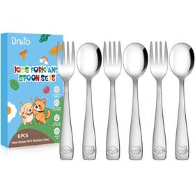 Ssut-6-s Drkio Stainless Steel Toddler Utensils Set - 6 Pieces Kids Silverware Chi