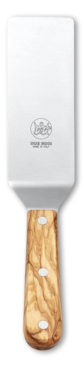 1018061163 Due Buoi Narrow Spatula Olive Wood Handled And Stainless Steel Rivets - Blade