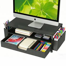 Ec-ms1 Ecolovi Desk Organizer And Accessories 2-tier Computer Monitor Stand Rise Wi Ec-ms1 Ecolovi Desk Organizer And Accessories 2-tier Computer Monitor Stand Rise Wi