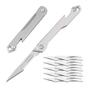 Edc071 Edcfans Folding Scalpel Knife Small Pocket For Men With 10pcs Surgical