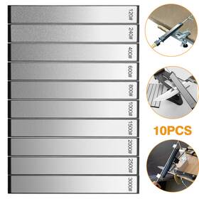 120-3000grit Eeekitonline 600609602980 10pcs Diamond Fixed Angle Sharpening Stone Pocket Knife Sharpener