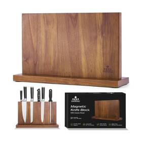 Mxd58 Enoking Extra Large Magnetic Knife Block 15.2-in Acacia Wood Knife... Fast Ship