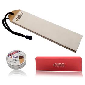 Enzo England 060960230133 Leather Strop With Honing Paste Set Sharpening Polishing Paddle Block For Woo