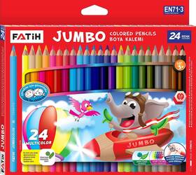 33350 Fatih Jumbo Colored Pencils Set Of 24 With X Count Pack 1 Multicolor