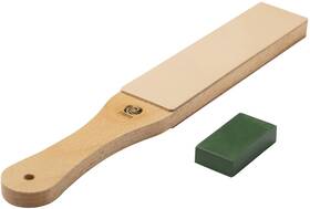 Finisolva 768845284756 Leather Strop For Knife Sharpening Doublesided Paddle With Green Polis