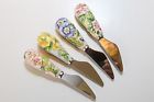 Flower Garden Sears New Set Of 4 Colorful Hand Painted Canape Knives Design With Box 766169118924