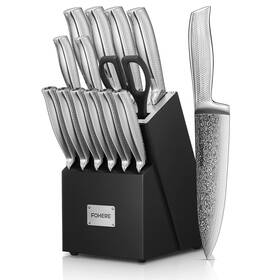 Kf-h8005 Fohere Knife Block Set 14 Pcs With Built-in 5 X Sharpeners