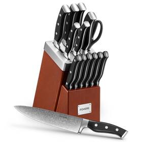 Sdwd-s290 Fohere Knife Block Set 14 Pieces Self Sharpening Stainl... Fast Ship
