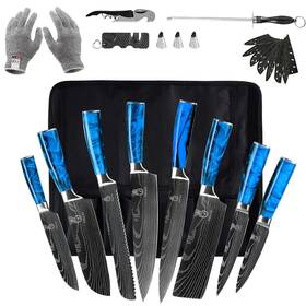 De-blue14ks Fullhi Knife Set 14pcs Japanese Multiple Colour Premium German Sta