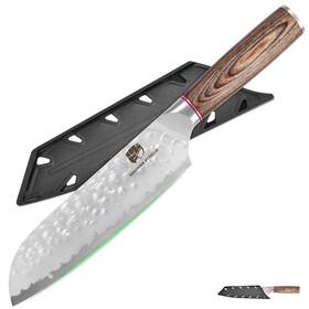 De-npssgk10 Fullhi Hammered Blade Kitchen Knife With Guard Non-stick Chefs Knives Pakk