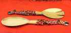 Gc60690 Global Crafts Wooden Salad Tongs Hand Carved Spoons 784228860690