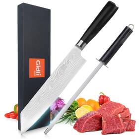 Gidli 860014362323 8 Inch Chef Knife With Sharpener Carbon Stainless Steel Ultra Sh