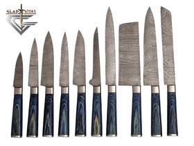 Gladiatorsguild 656884098420 G25- Professional Kitchen Knives Custom Made Damascus Steel 10 Pcs Of Profess