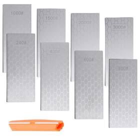 Ht0322-fba Gold Deer 8pcs Diamond Sharpening Stone Set Plate With Non-slip Base