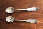 Gorham Pair Of Silverplate Rochambeau Salad Servers
