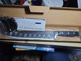Za27718 Grandmesser Butcher Knife 10 Cimeter Breaking For Meat Cutting Forged High Ca