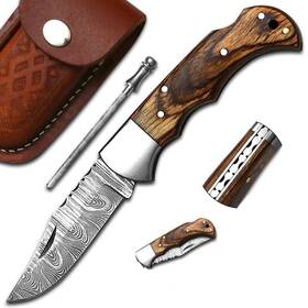 Ha786 Ha Handmade Knives Damascus Pocket Knife For Men - 6.5 Inches Folding