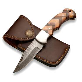 Handcraft Collectives 702571401490 Handmade Damascus Pocket Knife - Hunting Survival Folding Knives For Men Wi