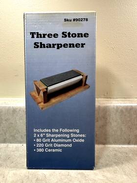 Harbor Freight Tools 792363902786 Three Stone Sharpener 80 Grit Aluminum Oxide 220 Diamond And 380 Ceramic