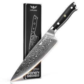 Livtek-g-3 Haugo Damascus Chef Knife - 8 Inch Kitchen With Japanese Vg10 Steel Cor