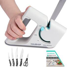 Hh23109 Haushof 4-in-1 Premium Kitchen Knife Sharpener - Adjustable Handheld Manual T