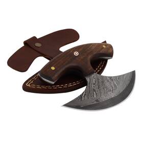 Hercules Knives 689197350138 Custom Damascus Steel Ulu Knife Traditional Alaskan With S