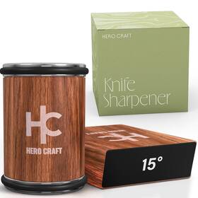 Hero Craft 198715111156 Rolling Knife Sharpener - Dark Walnut Non-slip Compact And Portable Sh