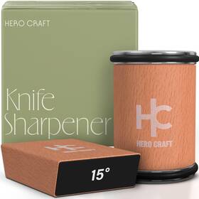 Hero Craft 198715813364 Rolling Knife Sharpener Light Oak - Non-slip Compact And Portable Shar