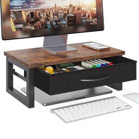 Xcs04152502-hw-hm-zgj Heworlif #xyd Computer Monitor Stand Riser With Drawer 2-tier Desk Accessories And