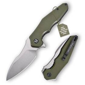 Hk05grn-w Hightron Mini Ventura Edc Pocket Knife 2.85 Inch Stonewashed D2 Steel Blade Co