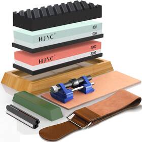 Hjyc 637195446599 Knife Sharpening Stone Set 4 Side Grit 400/1000 3000/8000 Water Whetsto