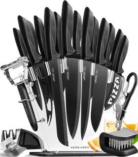 Home Hero 13pc Pp Knives Hheu Kitchen Knife Set With Sharpener - High Carbon Stainless Steel Knif