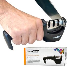 Home Wave 198168063125 Homewave Knife Sharpener 3 Stage Professional 3-in-1 Manual Sharpening