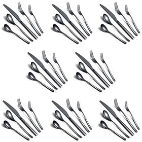 Hq271b-40p Homquen 40-piece Black Silverware Set Flatware For 8 Stainless St