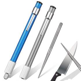 Honoson-915994 Honoson 2 Pieces Diamond Retractable Knife Sharpener Steel Sharpening Rod For Kitchen