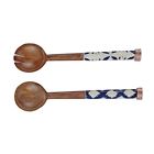 Hs18-4634020 Mud Pie Bungalow Salad Servers Serving Utensils Sets Flatware Knives