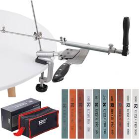 Rx-008 Huanlemai 726084197732 Ruixin Pro Kitchen Knife Sharpener System With 10 Whetstones 360 Rotati
