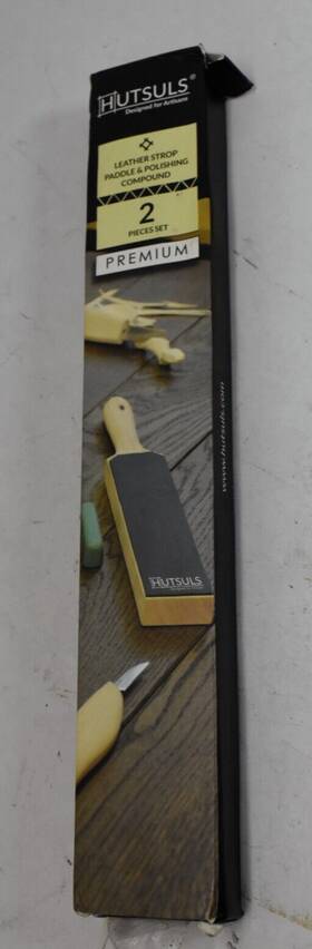 013h Hutsuls Leather Strop For Knife Sharpening With Polishing Compound Paddle Double-s
