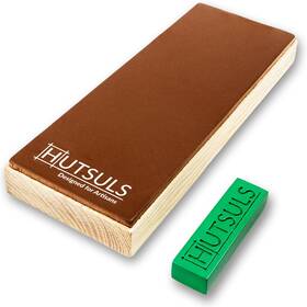031h Hutsuls Leather Strop For Knife Sharpening 3x9 Inch Wood Base Block Wi