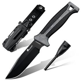 Hx Outdoors D-305b Extra Sharp Bushcraft Knife With Fire Starter Premium D2 Steel F