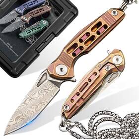 Zd-104a Hx Outdoors Mini Neck Knife High End Damascus Steel Small Folding Pocket Kni