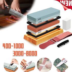 Ikaufen 982766658735 9pcs Knife Sharpening Stone Set Dual Whetstone 400 1000 3000 8000 Grit Sharpener