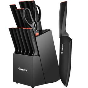 Tc2245-m Ikruto 15-piece Professional Kitchen Knife Set With Block Built-in Sharp... Fas