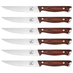 Imarku 850076929749 Steak Knives Set Of 6 Japanese Hc Steel Premium Serrated Knife
