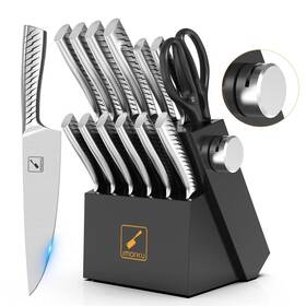 Ca-i-ks0285bk Imarku Knife Set 14pcs Sets For Kitchen With Block One-piec... Fast Ship