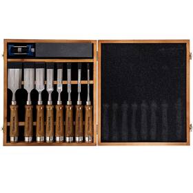 Imotechom 971620542970 10pieces Woodworking Wood Chisel Set With Wooden Box Honing Guide Sharpening Sto