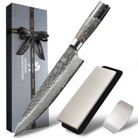 Vg10 Isfqeron 772060341293 Japanese Chef Knife 8 Inch Damascus Kitchen Professional Black F