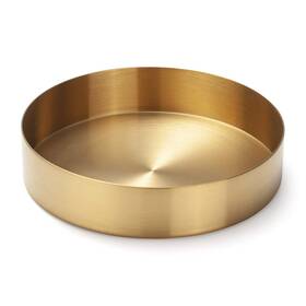 Ie23 Ivailex Round Gold Tray Stainless Steel Jewelry Make Up Candle Plate Decorative Tra