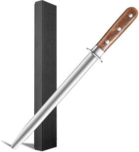 Jasni 711544644064 13.7inch Knife Sharpening Rod Sharpener Carbon Steel Handheld Shar