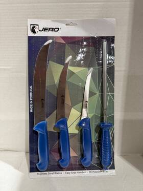 Jero 802991440717 4 Piece P3 Butcher Meat Processing Set Cimeter Breaking And Boning Kn